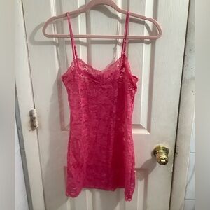 Womens Lace Babydoll Slip Dress Size M Pink Fairy Grunge Sexy